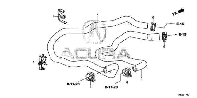 Water Hose (1) for 2014 Acura ILX #0