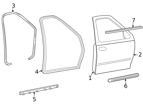 Exterior Trim - Front Door for 1998 Ford F-250 #0