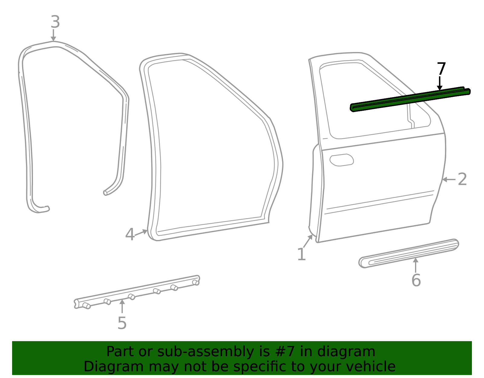 YL3Z-1521452-AA - Door Window Belt Weatherstrip | My Ford Parts