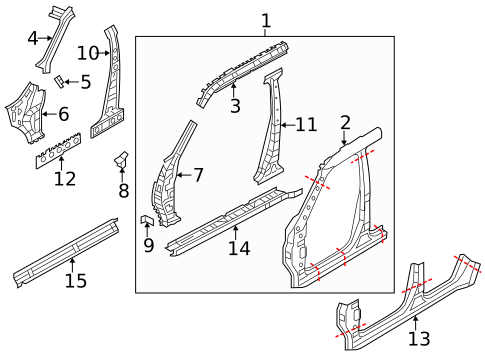 Center Pillar & Rocker for 2014 INFINITI QX80 #0