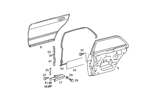 1267301505 - Doors: Rear Door for Mercedes-Benz: 280SEL, 300SEL, 380SEL, 560SEL Image image