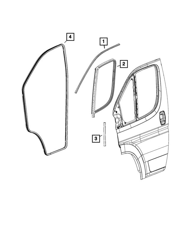 68717871AA - Doors, Door Mirrors and Related Parts: Front Door Glass Run Weatherstrip, Left for Mopar Image