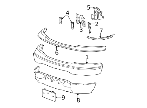Bumper & Components - Front for 2003 Ford F-150 #0