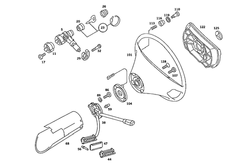 Steering Wheel and Steering Wheel Lock for 1984 Mercedes-Benz 380 SE #0