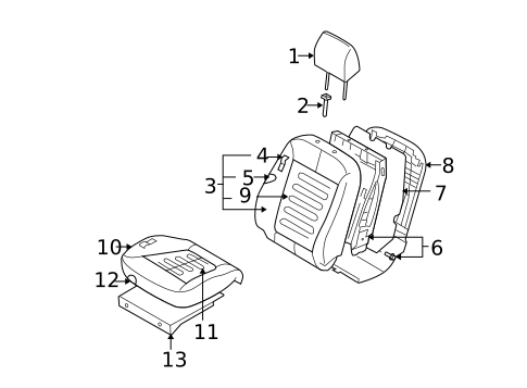 Front Seat Components for 2009 Hyundai Santa Fe #2