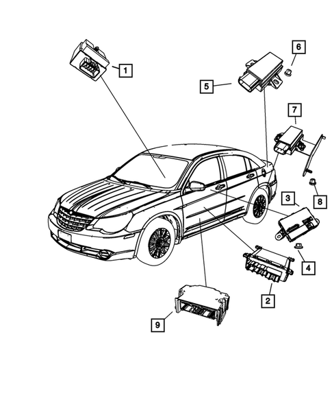 Keys, Modules and Engine Controllers for 2008 Chrysler Sebring #1