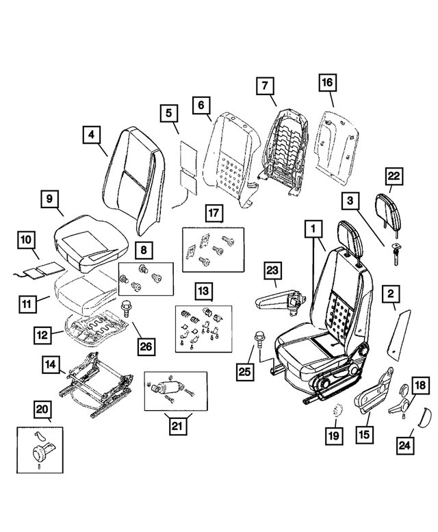 1HG601E7AA - Interior Trim: Front Seat Complete, Left for Mopar Image