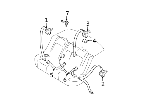 Rear Seat Belts for 2003 Mazda 6 #0
