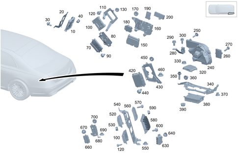 Control Units/Fuse Boxes/Relays in Trunk for 2025 Mercedes-Benz Maybach S580 #0