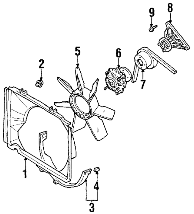 8970438620 - Cooling System: Shroud Clip for Acura Image