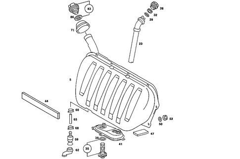 Fuel Tank with Detachable Parts for 1988 Mercedes-Benz 190 E #0