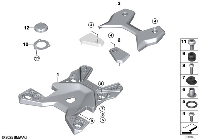 7119906106 - Frame and Mounting Parts: Screw Pan - M4X8-8.8-Znniv for BMW-Motorrad Image