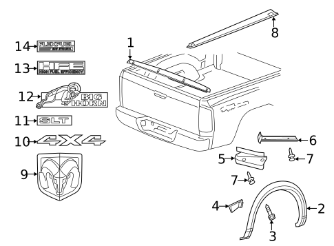 Exterior Trim - Pick UP Box for 2013 Ram 1500 #2