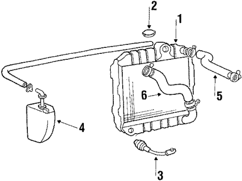Radiator & Components for 1989 Hyundai Excel #1