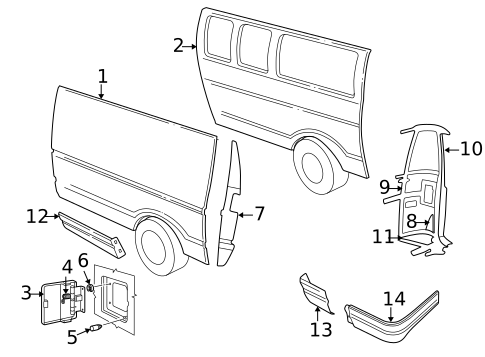 Side Panel for 2003 Dodge Ram 1500 Van #1