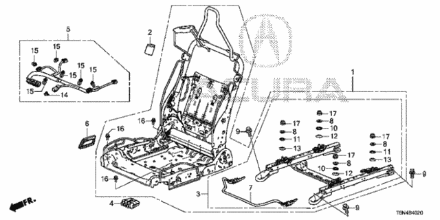 Seat Components (R.) (Manual Seat) for 2019 Acura NSX #0