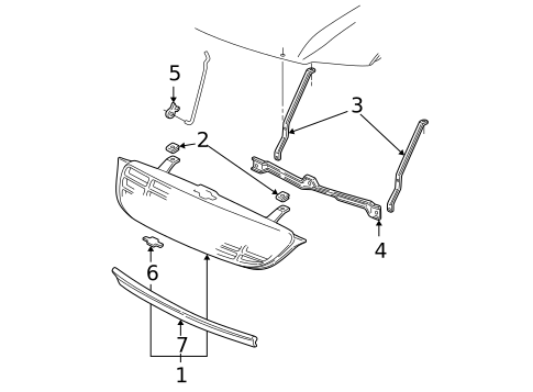 Grille & Components for 2005 Chevrolet Venture #0