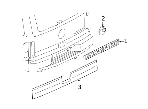 Exterior Trim - Lift Gate for 2004 Cadillac Escalade #0