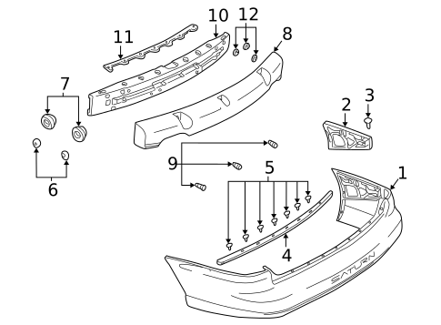 Bumper & Components - Rear for 2000 Saturn LW2 #0