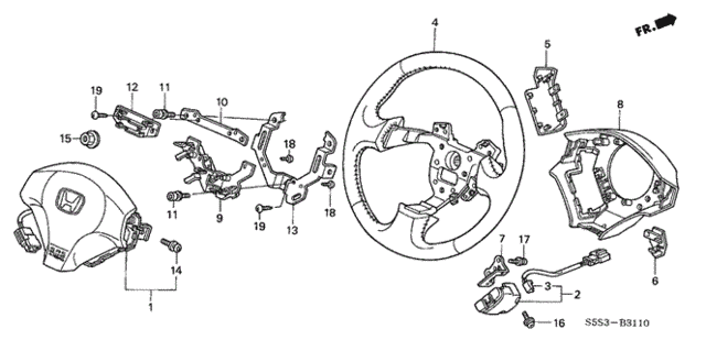 Steering Wheel (SRS) for 2003 Honda Civic #0