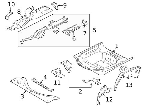 Rear Floor & Rails for 2017 Jaguar XF #0