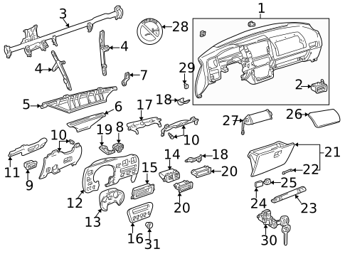 Instrument Panel for 1996 Toyota RAV4 #0
