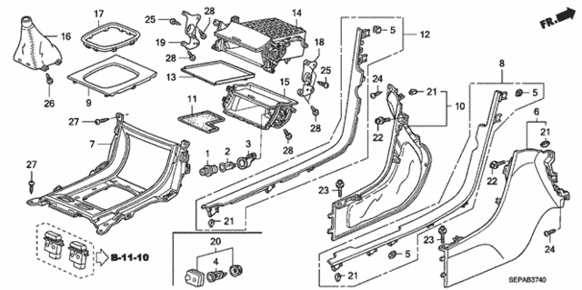 Front Console for 2008 Acura TL #0