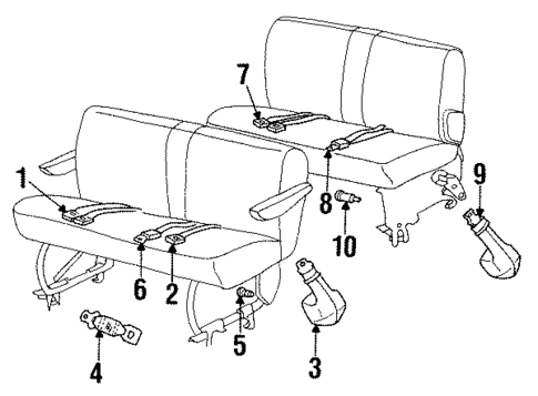 Rear Seat Belts for 1990 Dodge Caravan #0