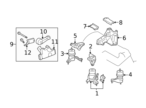 Engine & Trans Mounting for 2005 Toyota Avalon #0