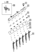 68533462AA - Fuel and Accelerator Pedal: Fuel Rail for Ram: 1500 Image