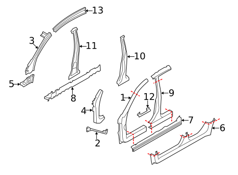 Center Pillar for 2011 Subaru Impreza #0
