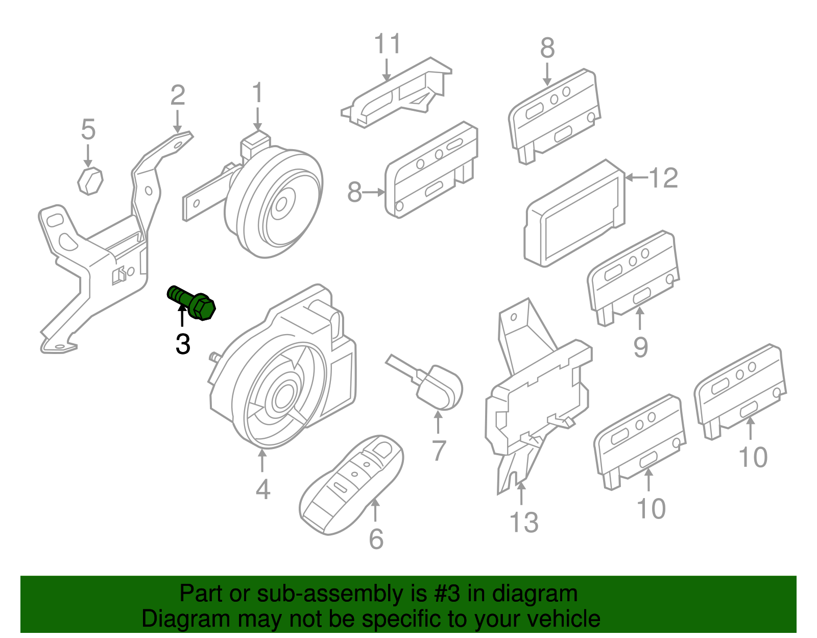 Alarm Horn Bolt - Porsche (N-910-730-01)
