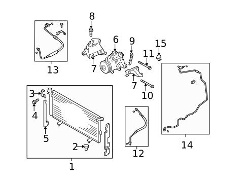 Condenser, Compressor & Lines for 2012 Subaru Legacy #0
