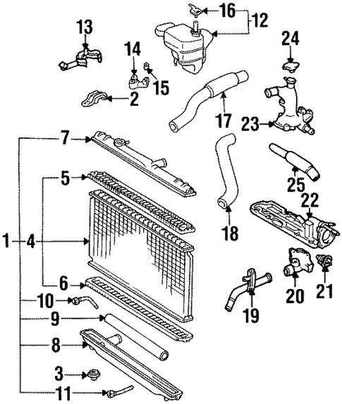 Radiator & Components for 1995 Lexus ES300 #0