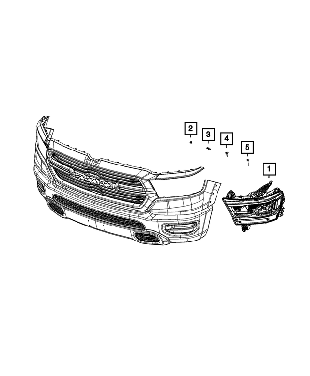 68477265AB - Electrical: Headlamp, Left for Mopar Image