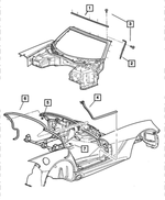 4865563AG - Doors and Related Parts: Front Door Opening Weatherstrip, Left for Mopar Image