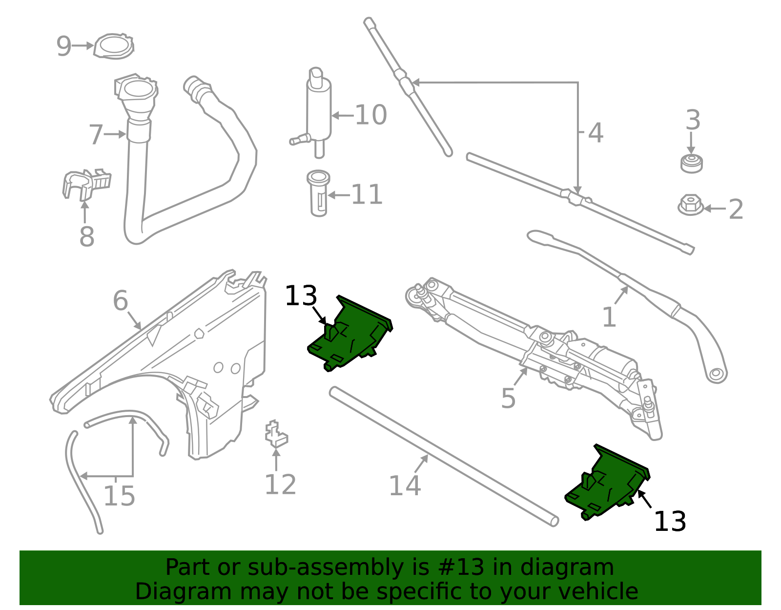 61667183343 - 2008-2015 BMW Washer Nozzle (61-66-7-183-343) | BMW