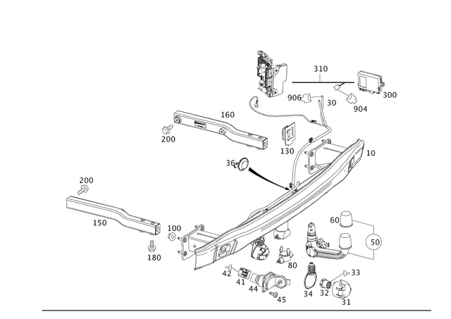 2043101637 - Trailer Hitch: Crossmember for Mercedes-Benz Image image