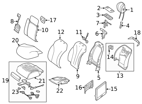 Passenger Seat Components for 2019 Mercedes-Benz S450 #1
