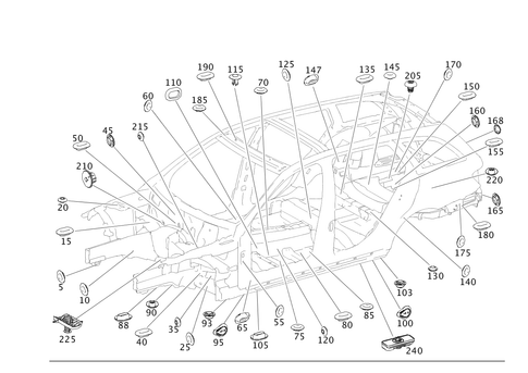 Expansion Plugs, Grommets for 2012 Mercedes-Benz C 350 #0