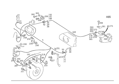 Front Brake Lining Wear Indicator, Abs & Automatic Locking Differential for 1989 Mercedes-Benz 300E #1