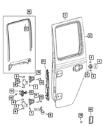 4589140AA - Doors, Door Mirrors and Related Parts: Door Latch Striker Spacer, Right for Mopar Image
