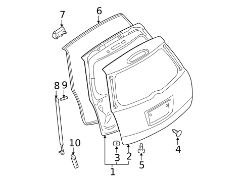Gate & Hardware for 2005 Nissan Quest #0