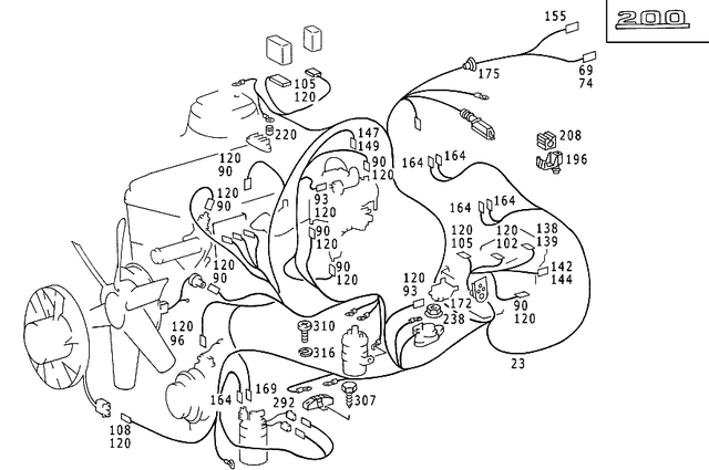 125458228 - Electrical System: Plug Housing for Mercedes-Benz: 190, 190D, 190E, 200, 200D, 260E, 280E, 300CE, 300D, 300E, 300SD, 300SL, 300TD, 300TE, 400E, 400SE, 400SEL, 500E, 500SEC, 500SEL, 500SL, 560SEC, 560SL, 600SEL, 600SL, C220, G55 AMG, G550, G550 4x4, G63 AMG, G65 AMG, S420, SL320 Image image