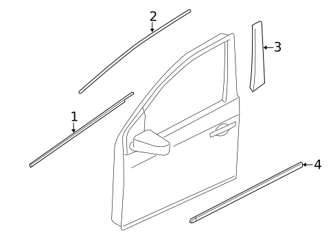 Exterior Trim - Front Door for 2012 Nissan Rogue #0