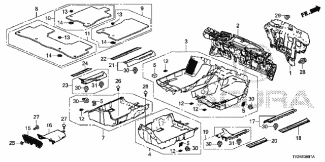 Floor Mat (4WD) for 2014 Acura RLX #0
