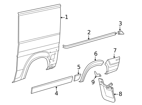 Exterior Trim - Side Panel for 2022 Ram ProMaster 2500 #3