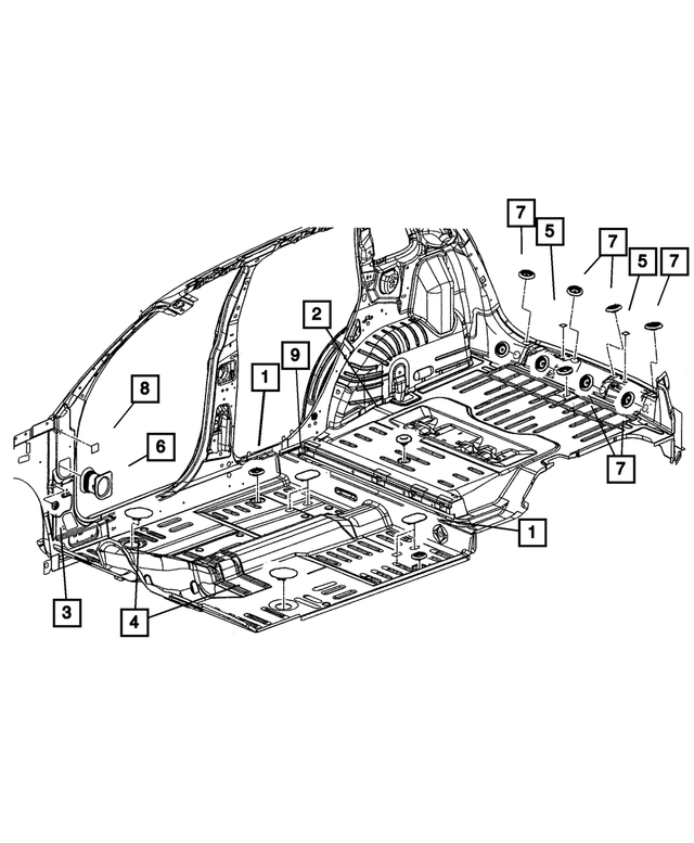 « 4674441 – Body Sheet Metal Except Doors : Caisse Bouchon, Avant, Montant De Charnière pour Mopar Image »