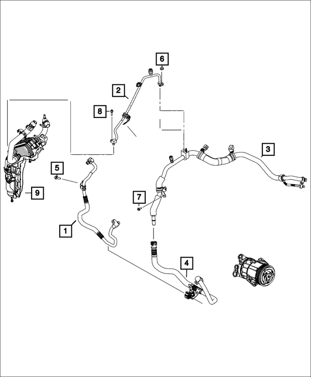 68522213AA - Air Conditioners and Heaters: A/c Condenser Line for Mopar Image