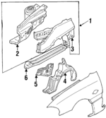 F4BZ16054D - Body: Apron/Rail Assembly for Ford: Aspire Image